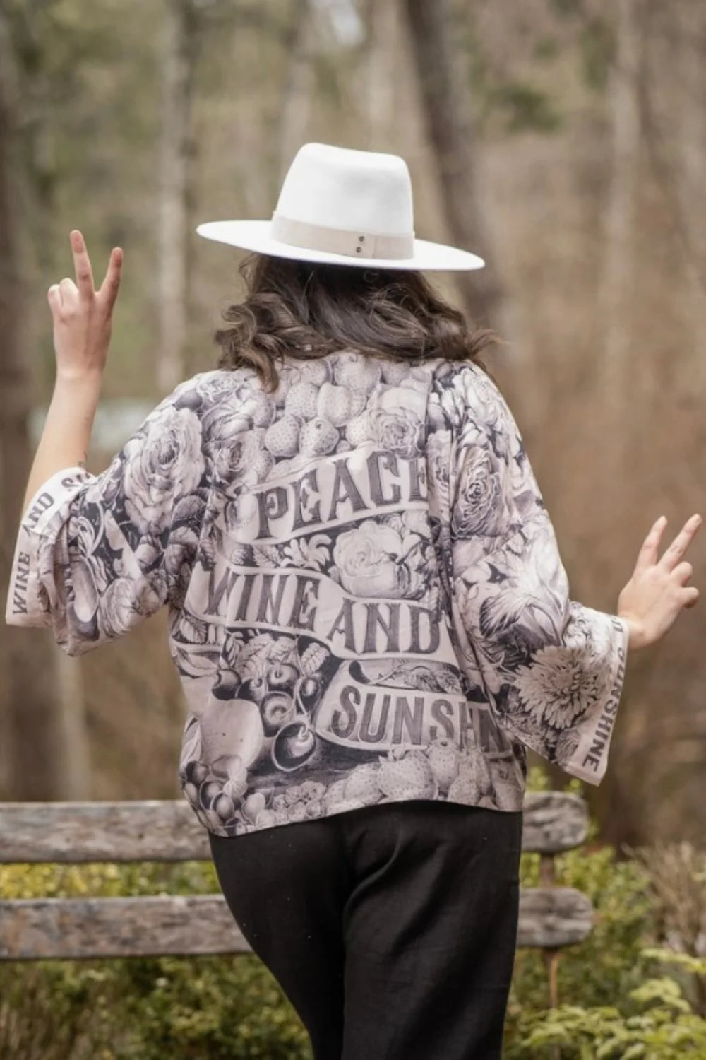 Peace Wine & Sunshine Cropped Kimono