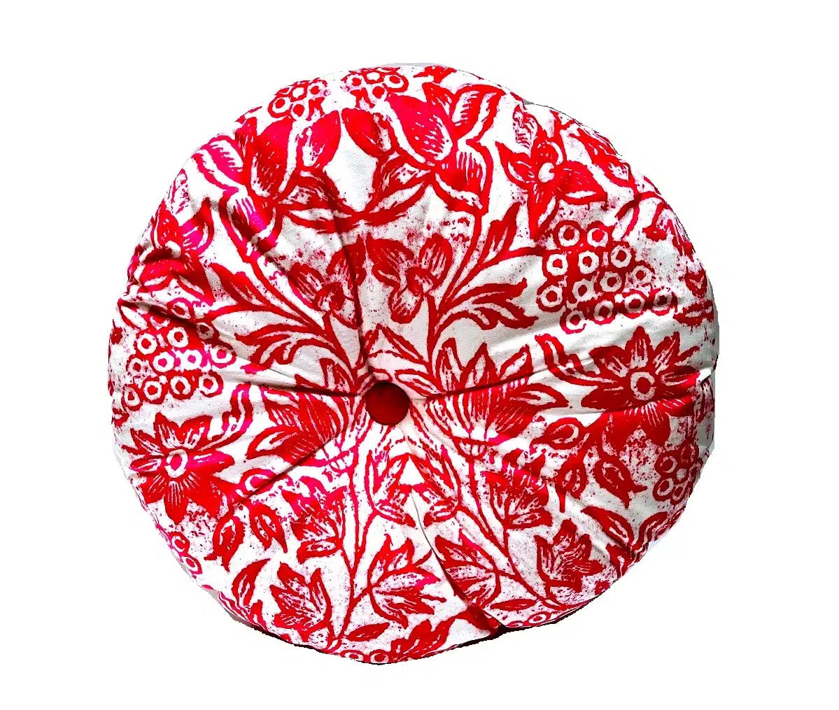 Round Velvet Cushion - Florabel White
