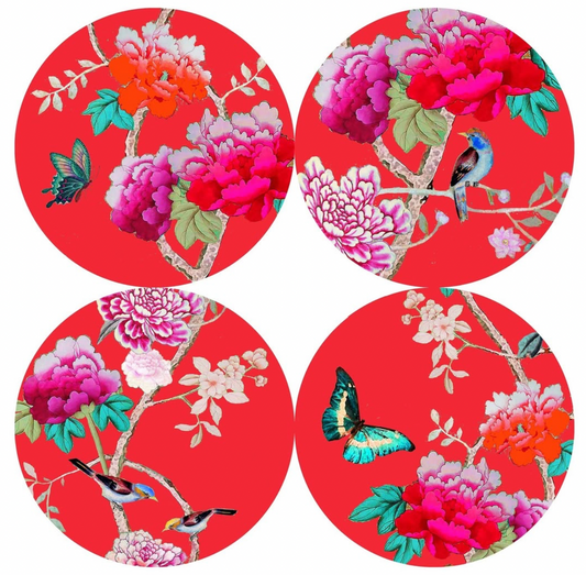 Dessert Plate Set – Red