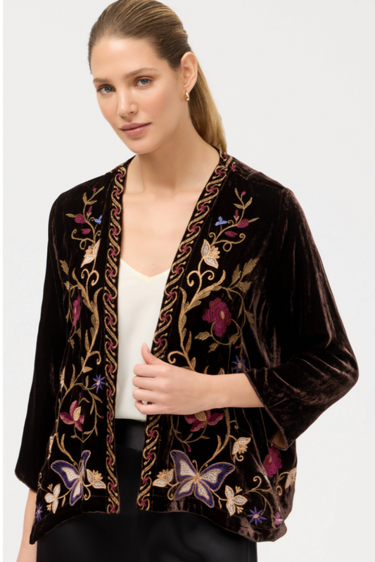 Carminia Velvet Bolero - Dark Chocolate
