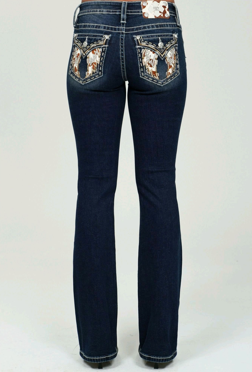 Miss Me Marleigh Angel Wing Mid-Rise Boot Cut Jeans 30"