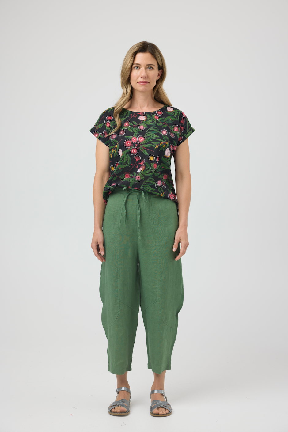 Cake Barrel Linen Pant - Olive