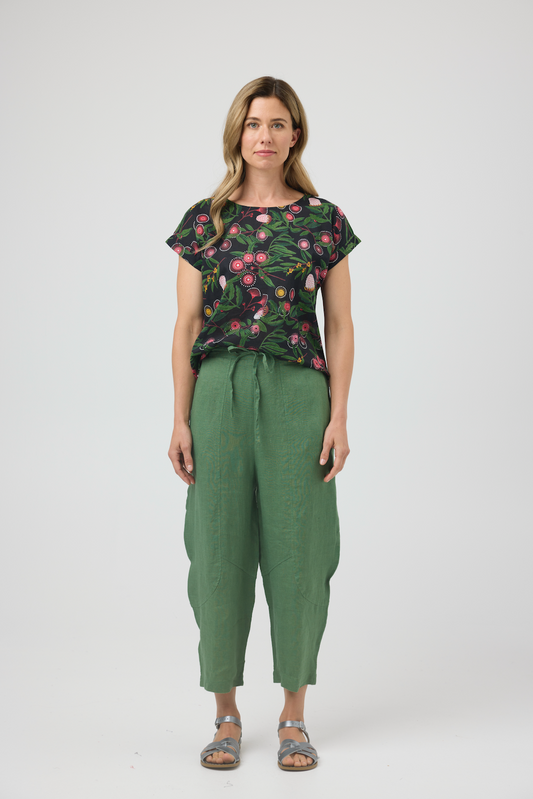 Cake Barrel Linen Pant - Olive