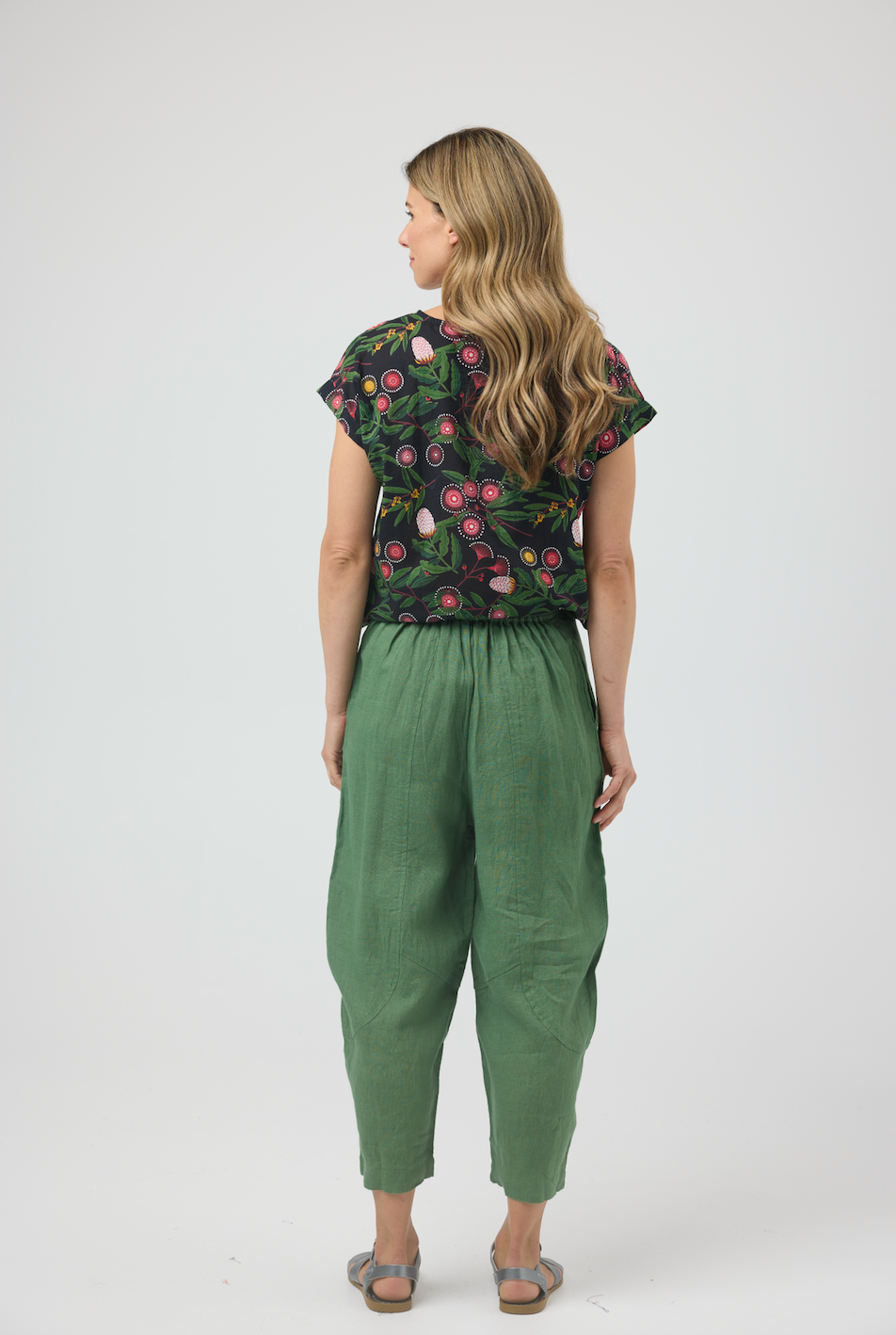 Cake Barrel Linen Pant - Olive