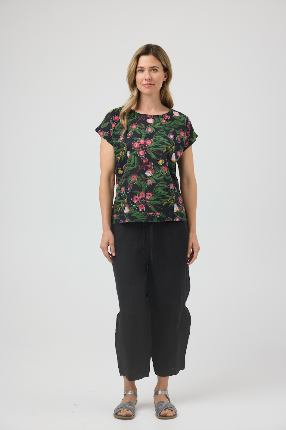 Cake Barrel Linen Pant - Black