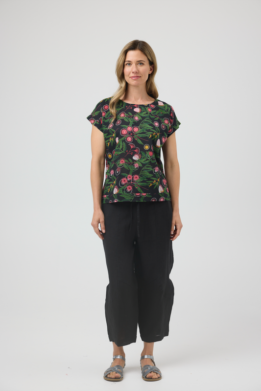 Cake Barrel Linen Pant - Black