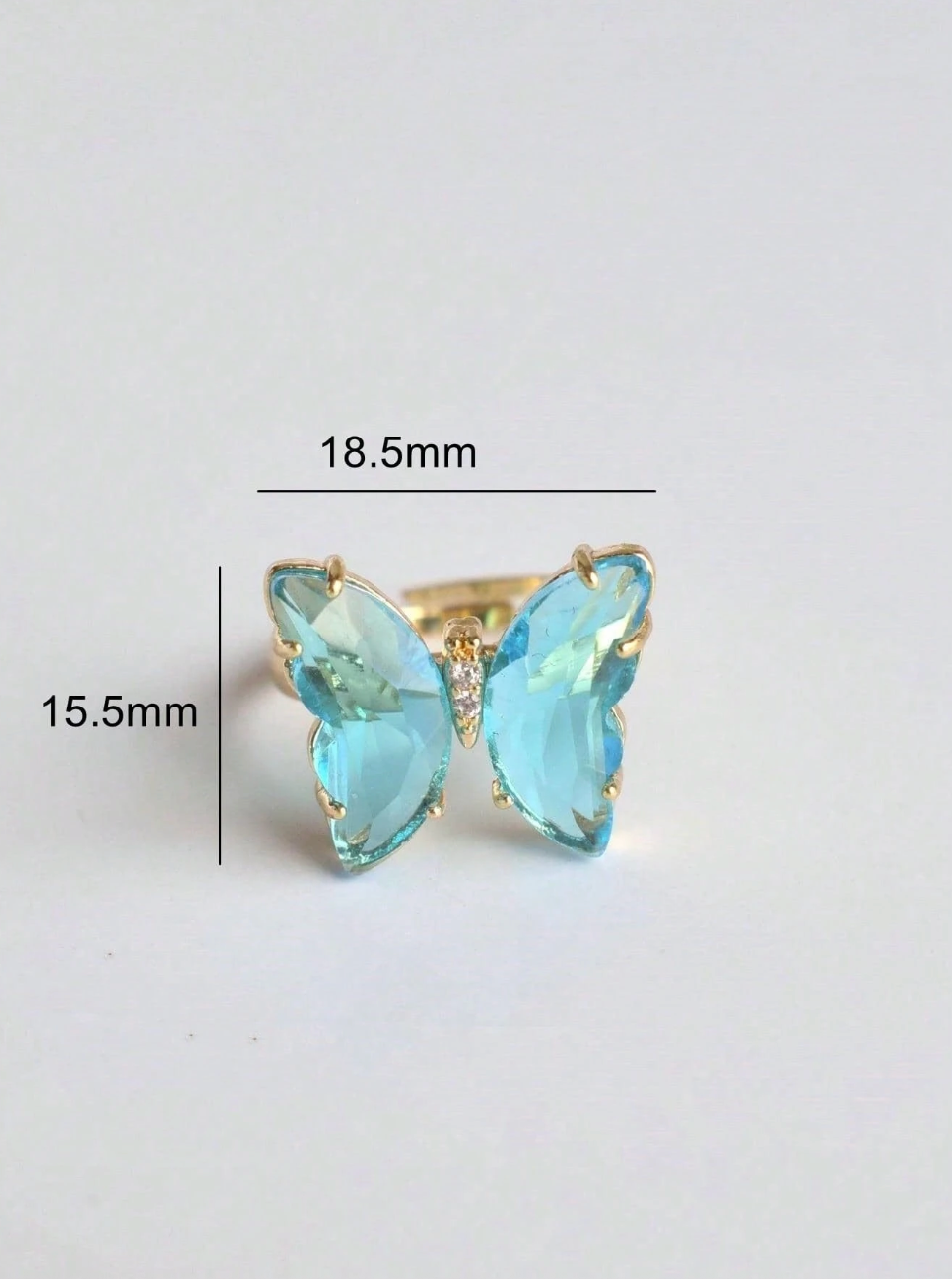 Glass Butterfly Ring