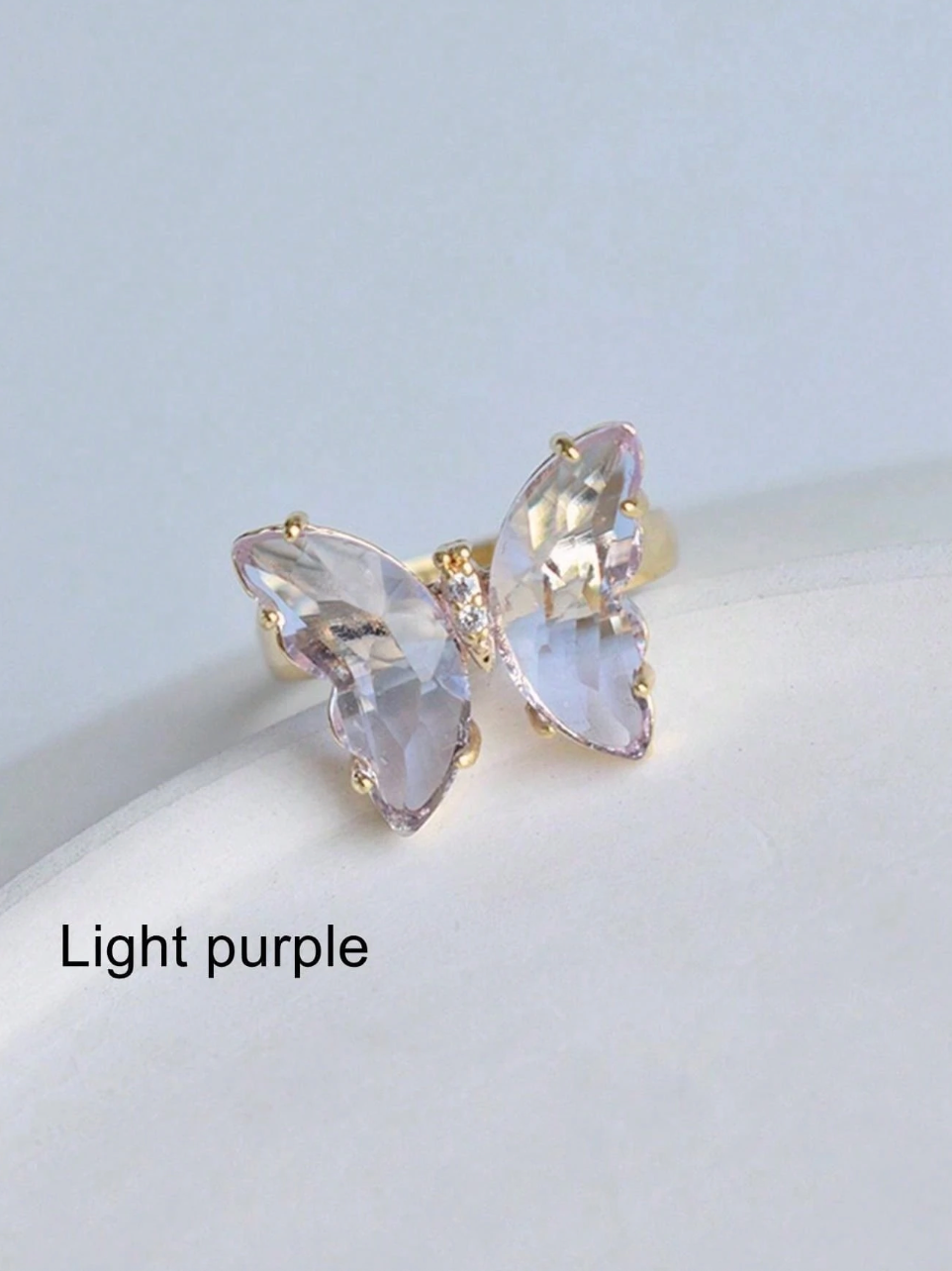 Glass Butterfly Ring