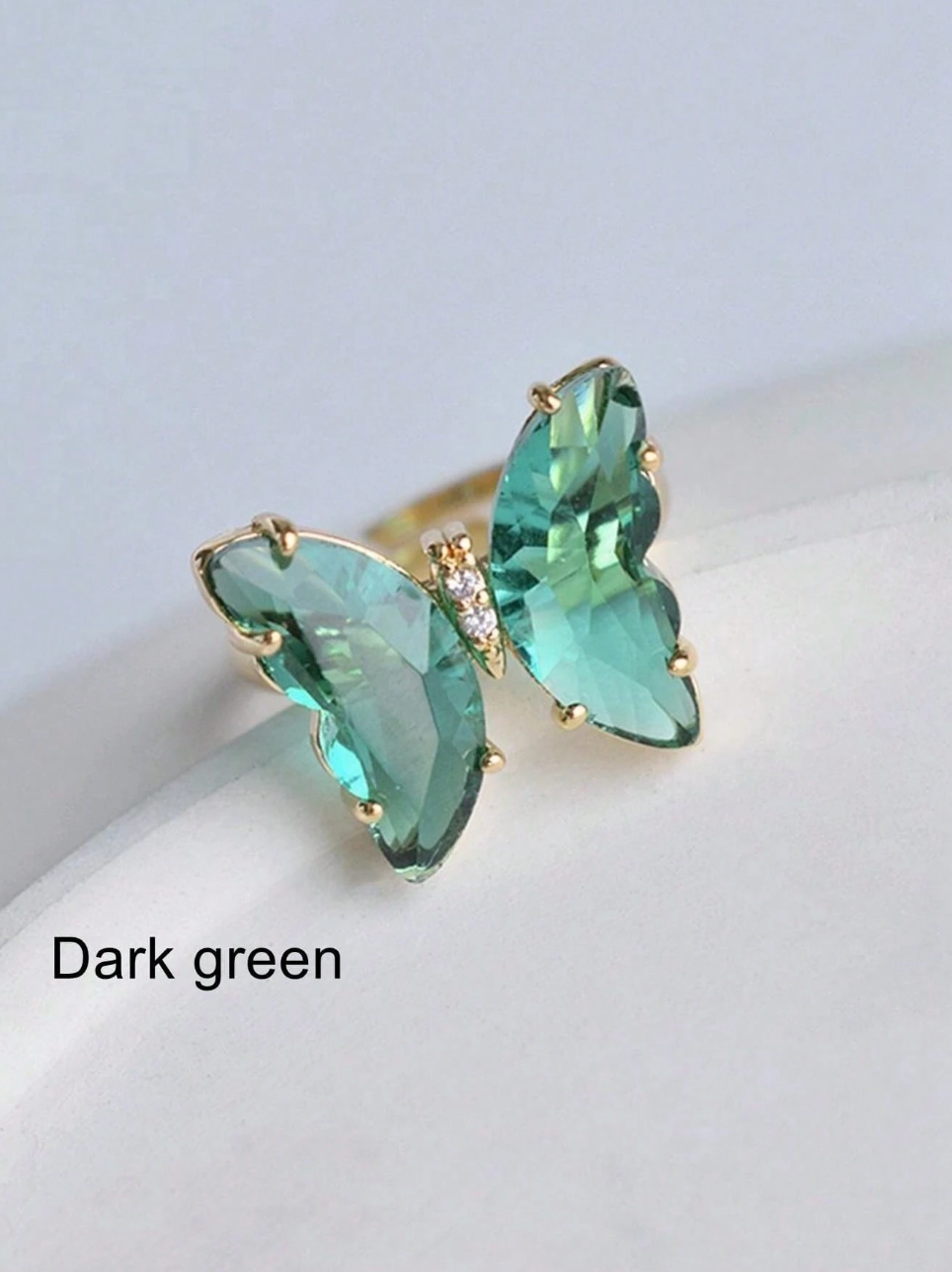 Glass Butterfly Ring