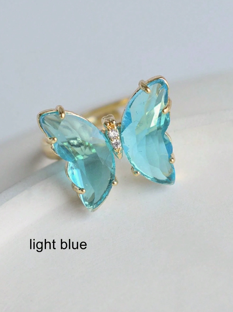 Glass Butterfly Ring