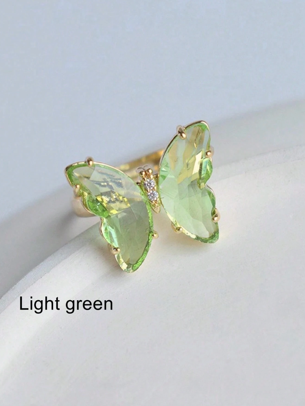 Glass Butterfly Ring