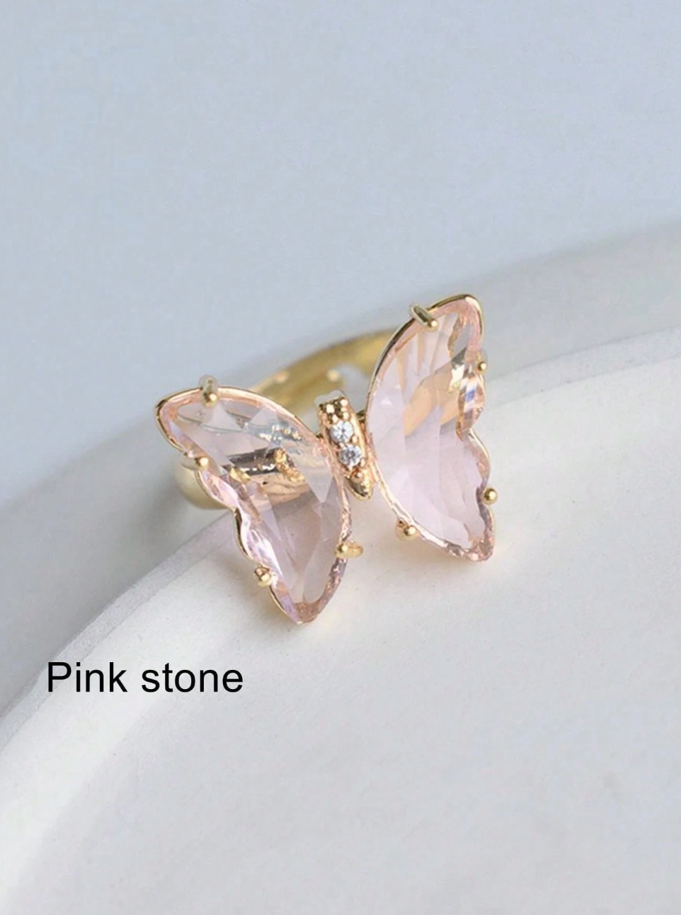 Glass Butterfly Ring