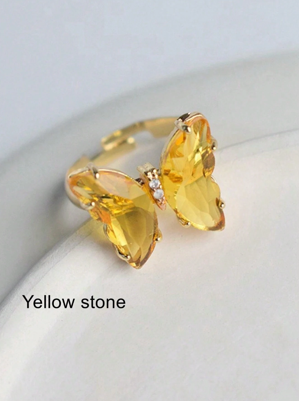 Glass Butterfly Ring