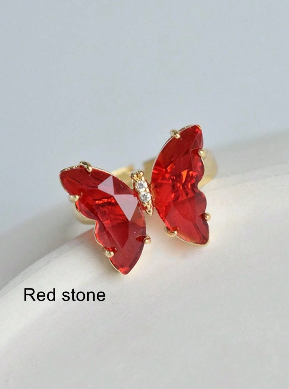 Glass Butterfly Ring