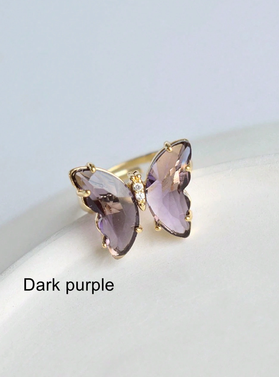 Glass Butterfly Ring