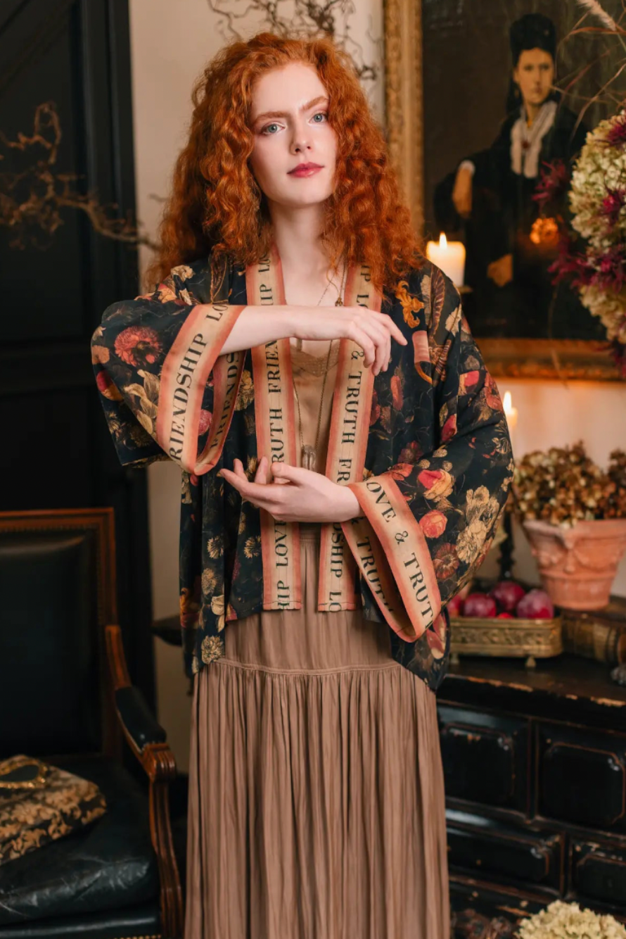 Heart of Gold Cropped Kimono