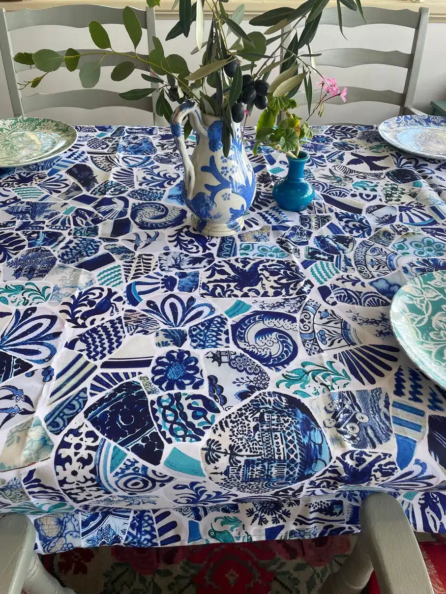 Anna Chandler Tablecloth - Blue Mosaic