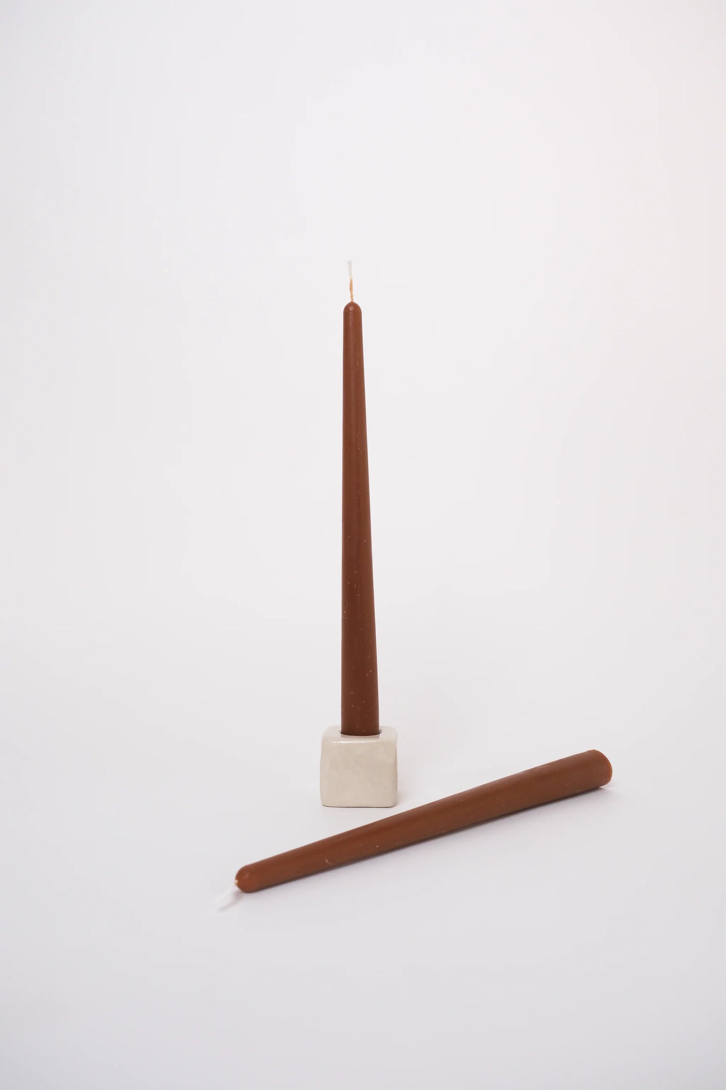 Taper Beeswax Candle Pair - Toffee