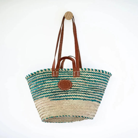 Classic Market Basket w/ Green Weaving