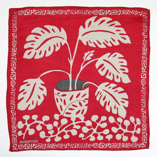 Mini Red Arum Silk Scarf