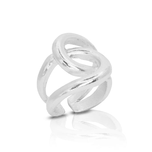 Intertwined Link Ring - Silver