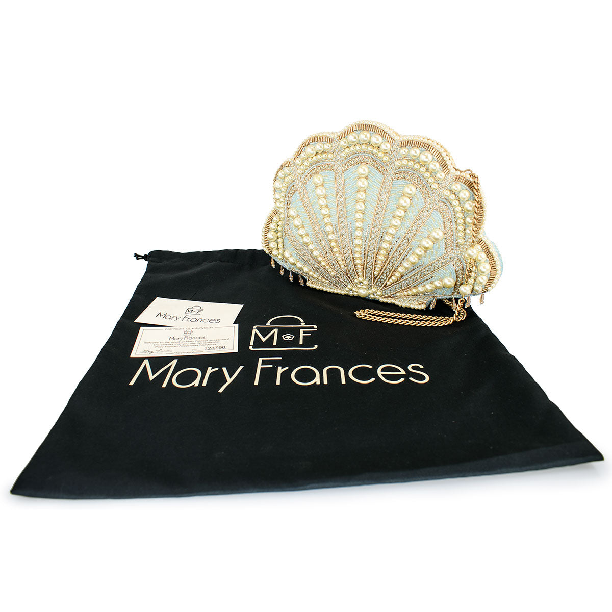 Seaside Luxury Pearl and Beaded Shell Hand-Beaded Crossbody Bag