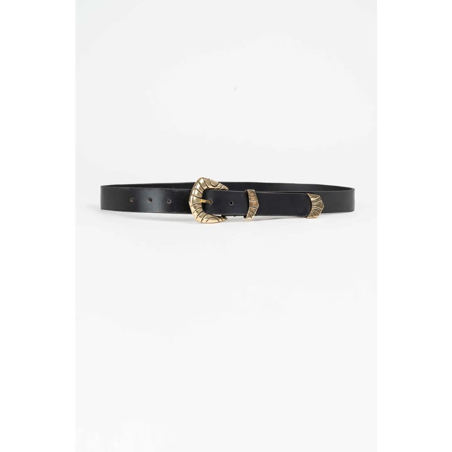 Western Black Belt - Gold Buckle