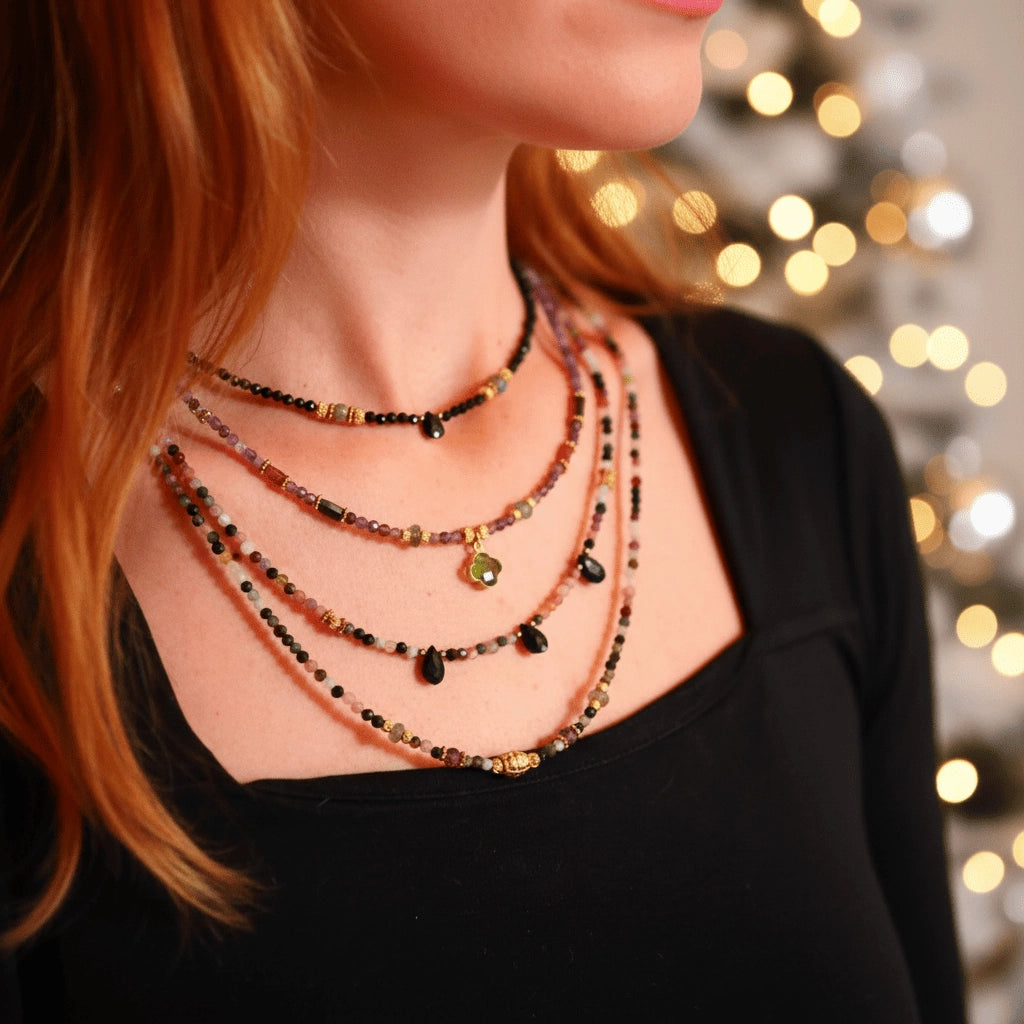 Mangala Necklace - Peridot Clover Tourmalines