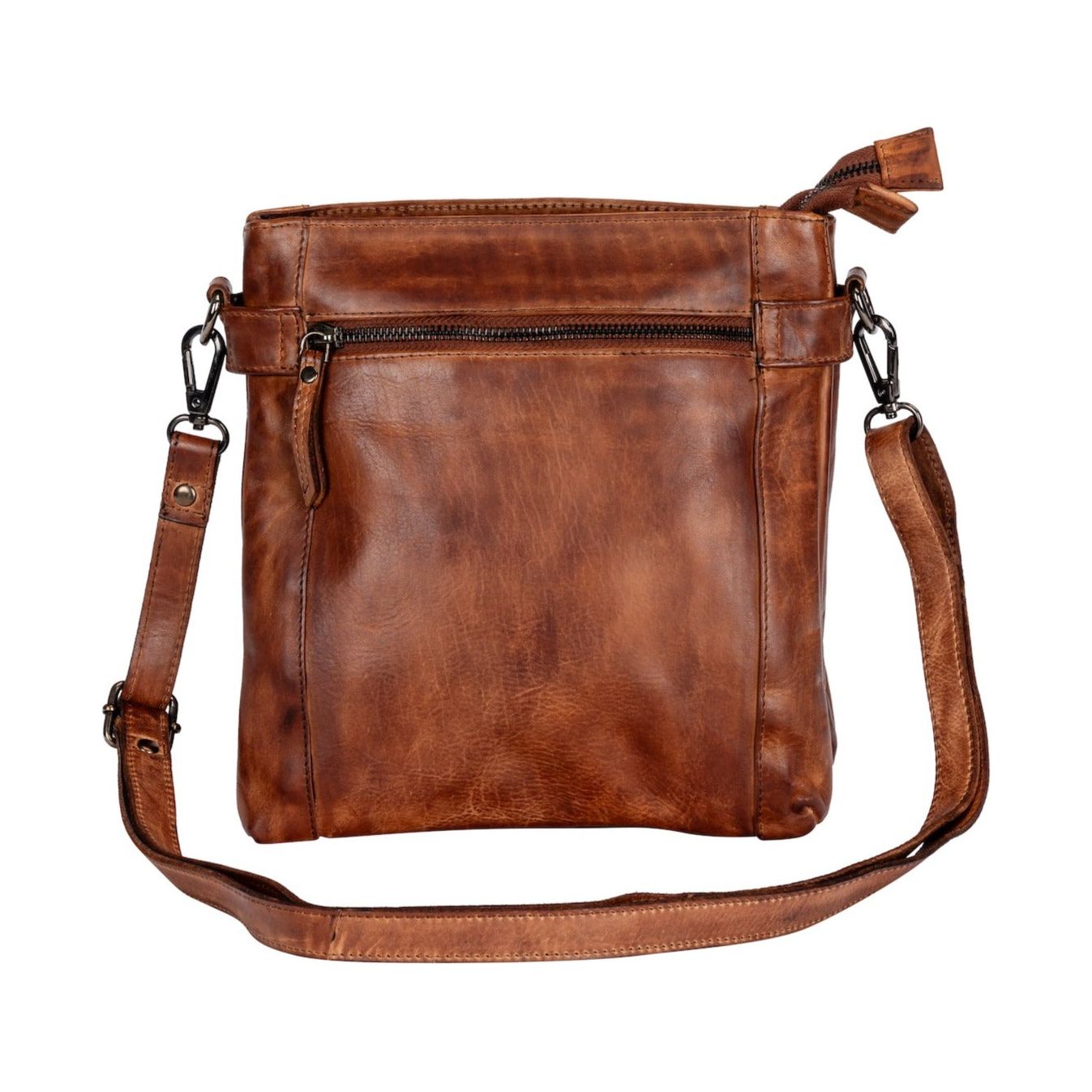 Isalie Leather Shoulder Bag - Cognac