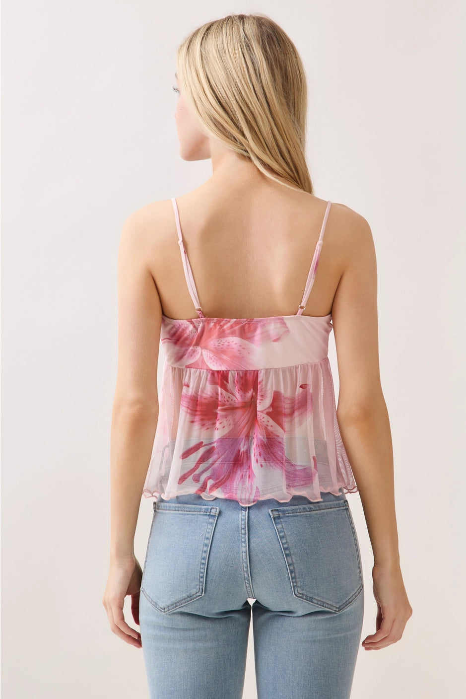 Babydoll Cami Top - Blush Cream Lily