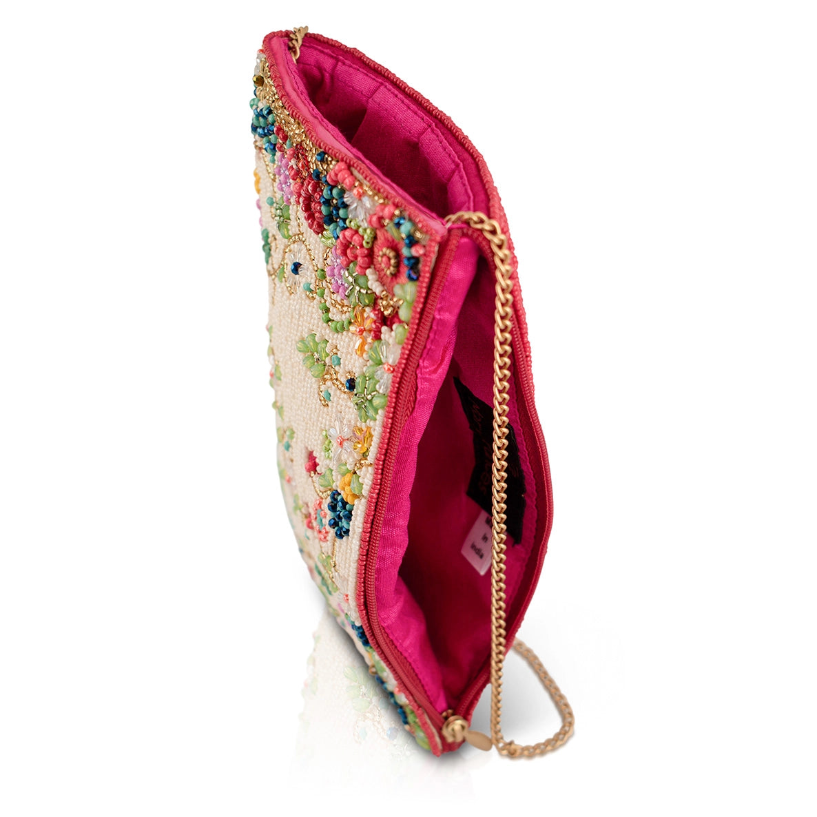 Meadow Ditsy Floral Multi Color Hand-Beaded Crossbody Bag