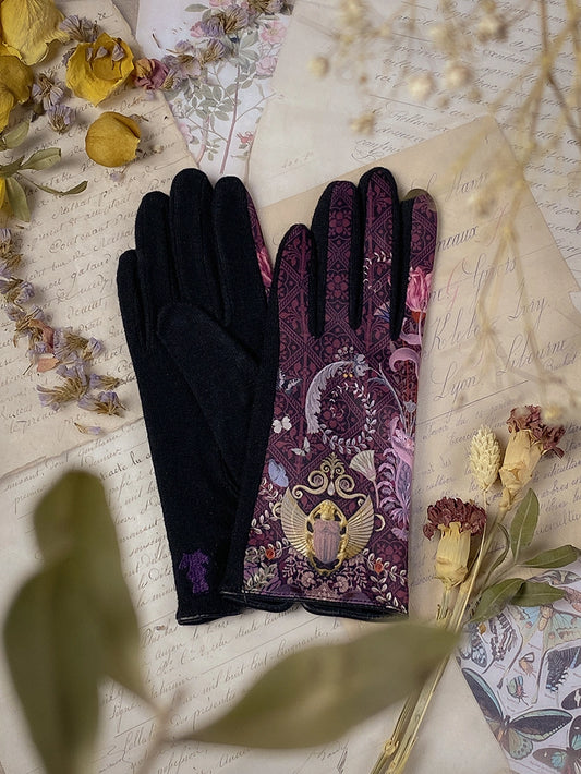 Nefertiti Amethyst Wool Gloves
