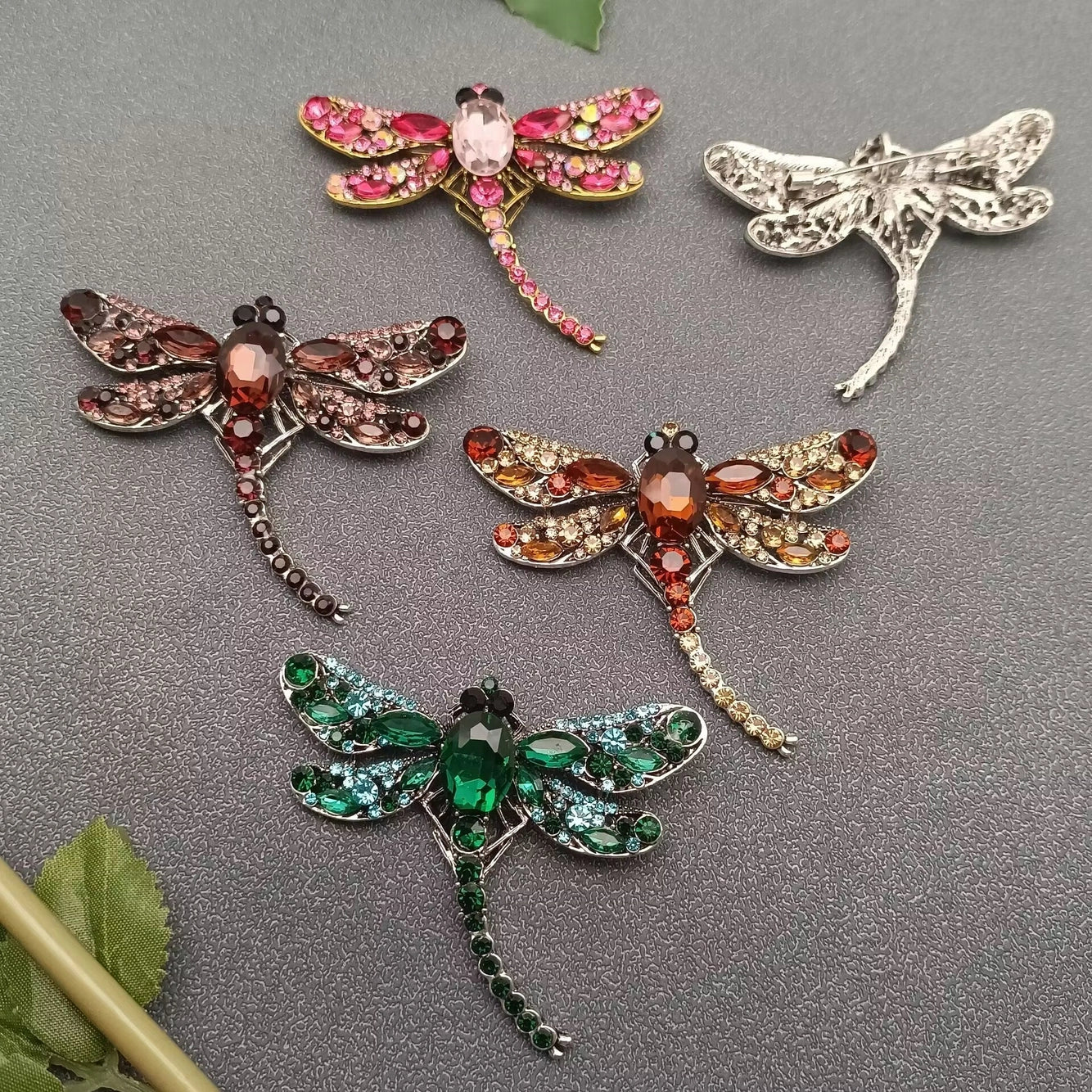 Rhinestone Dragonfly Brooch (Small)