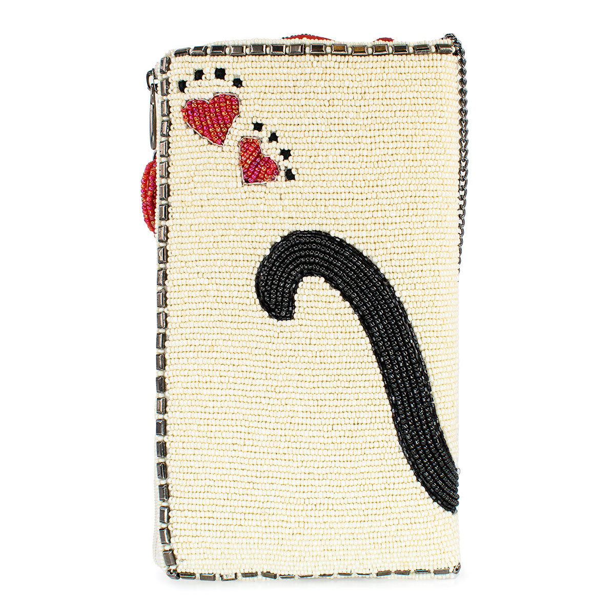 Purr-Suit Kitty Cat and Yarn Hand-Beaded Crossbody Bag