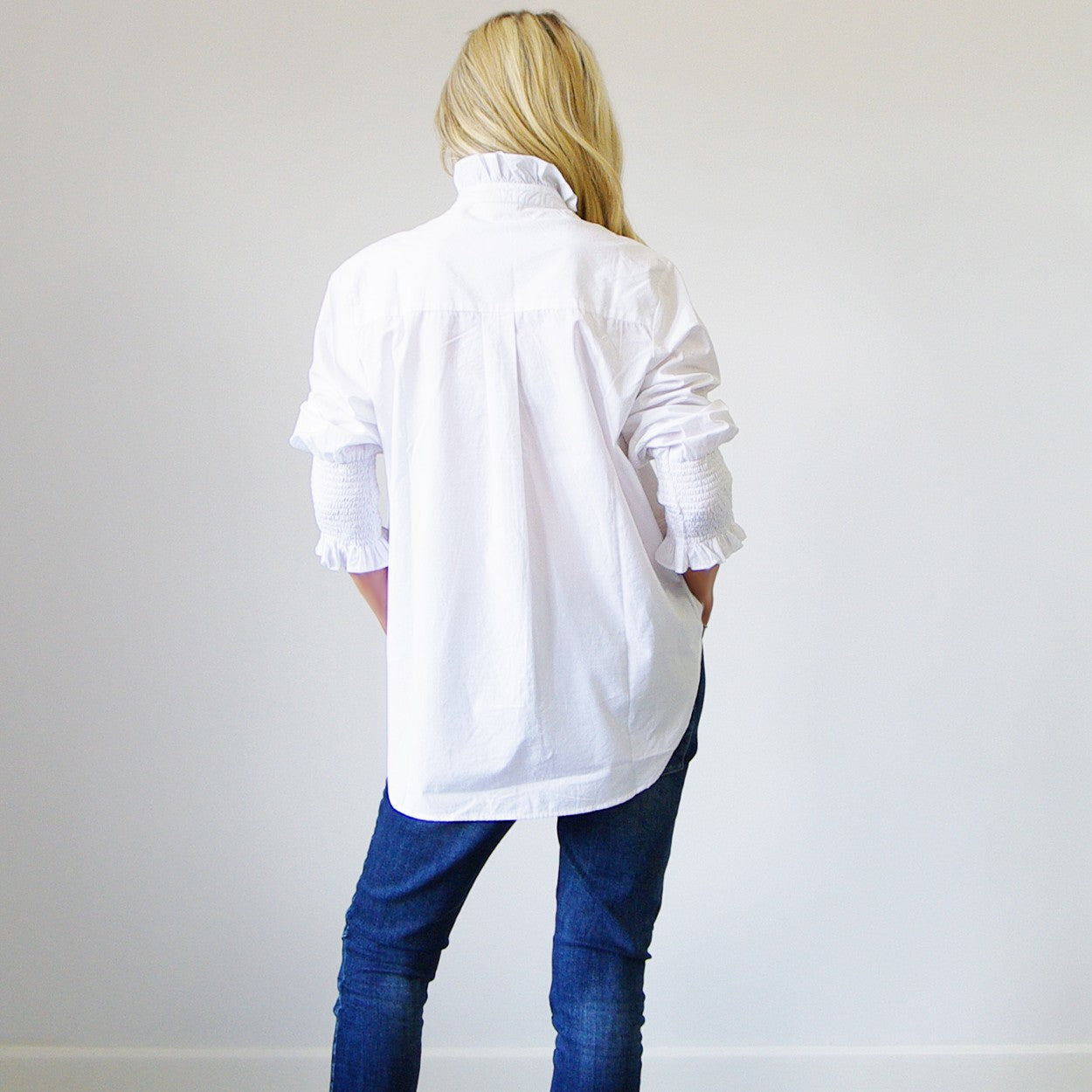 Poppy White Cotton Poplin Shirt