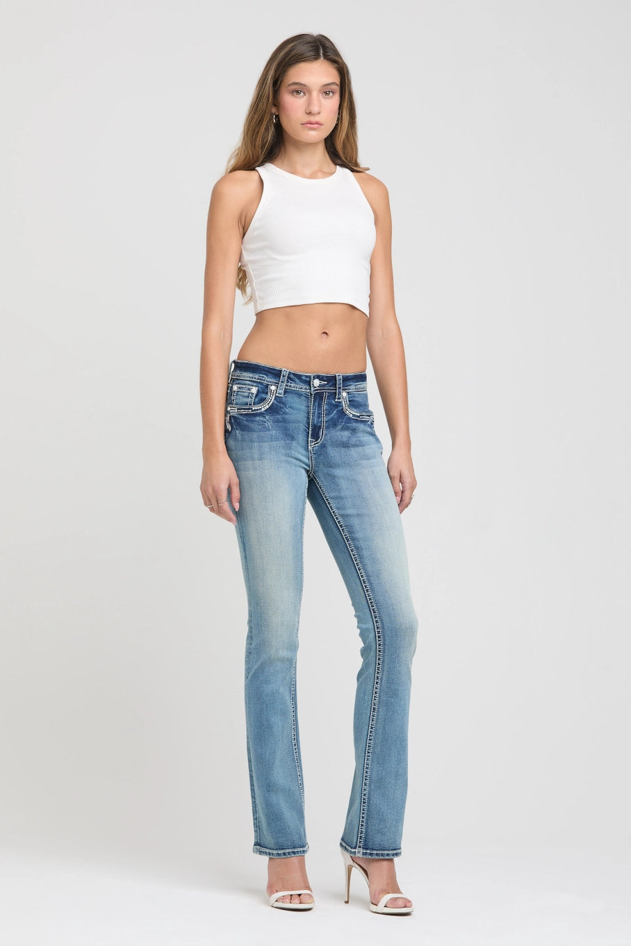 New Grace in LA Steer Head Bootcut Jeans 32"