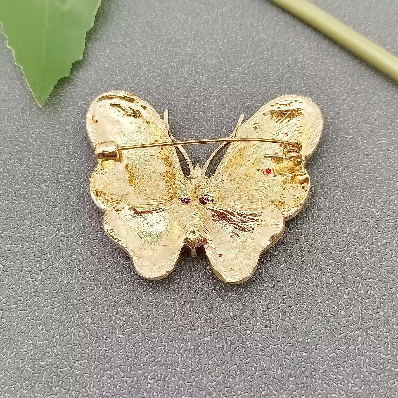 Coloured Rhinestone Butterfly Brooch