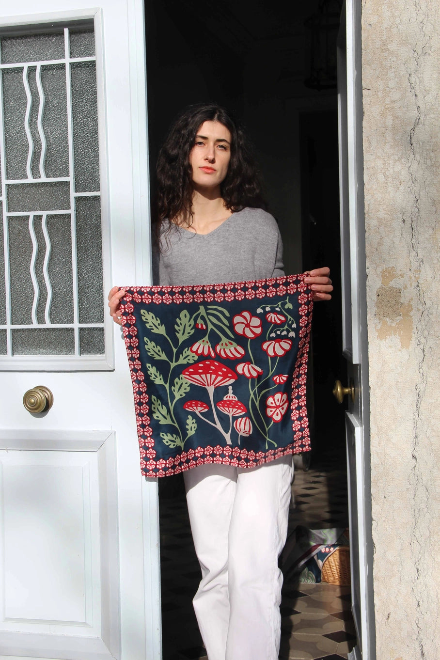 Mini Alice Marine Navy Silk Scarf