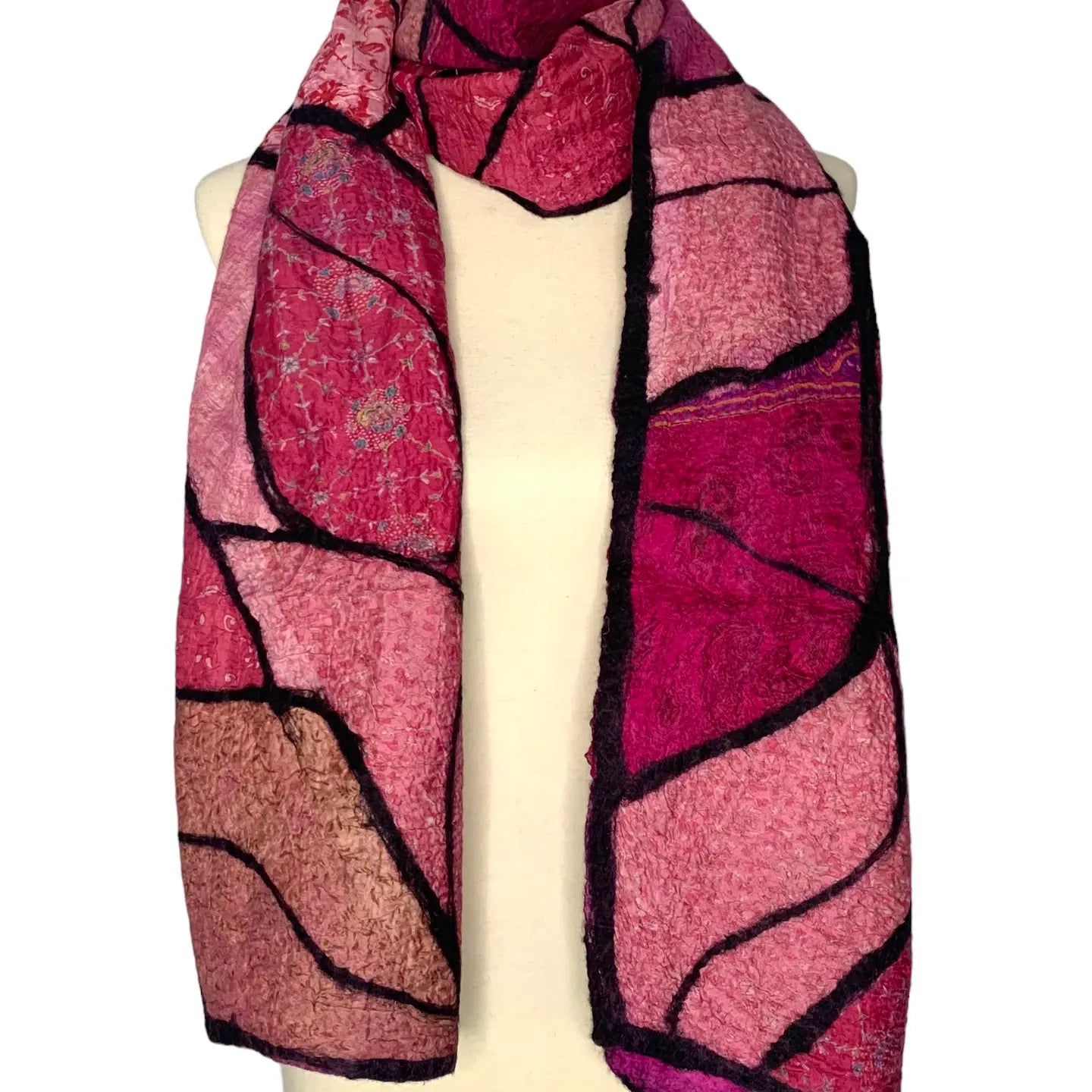 Sari Patchwork Scarf - Pink