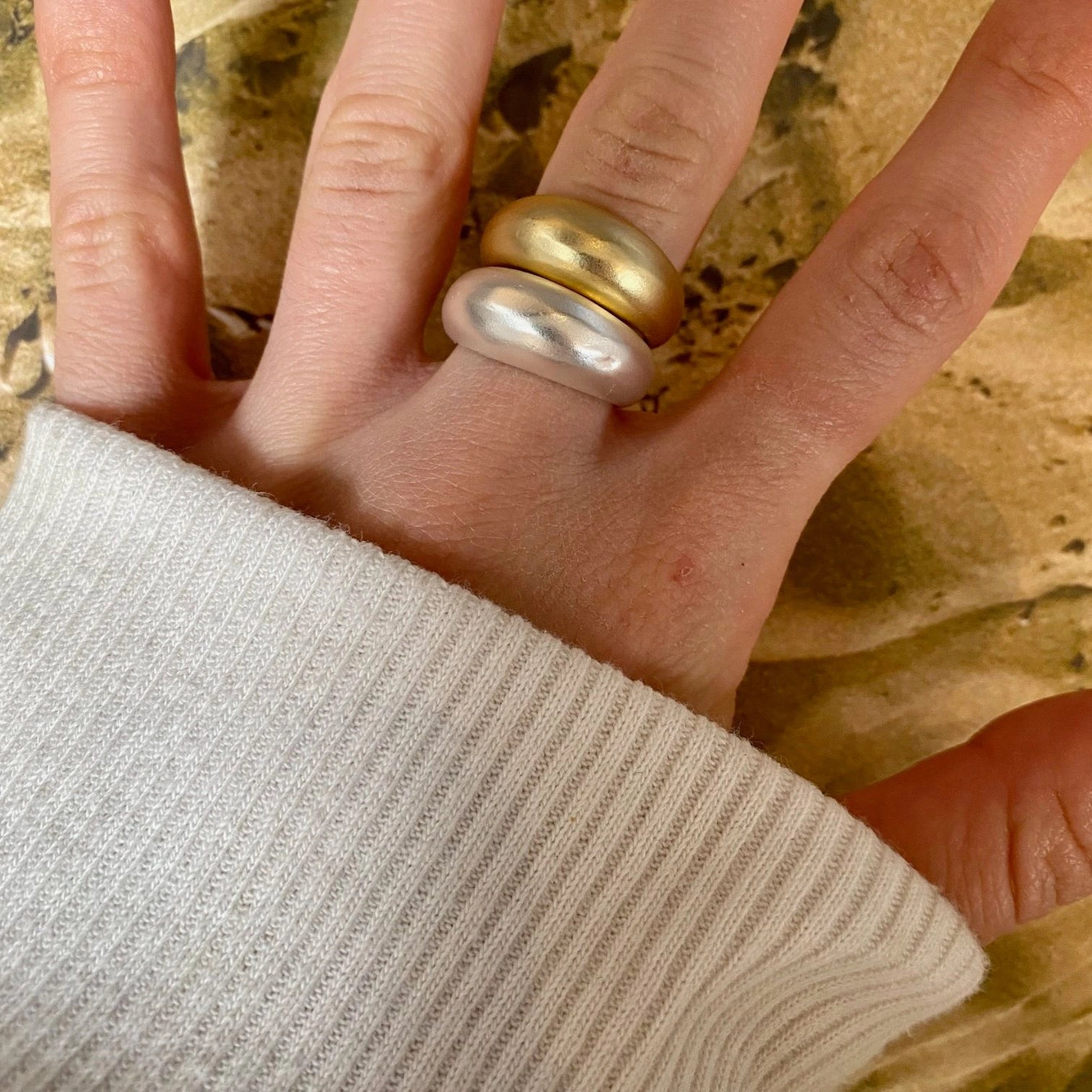 Mixed Metal Dome Rings