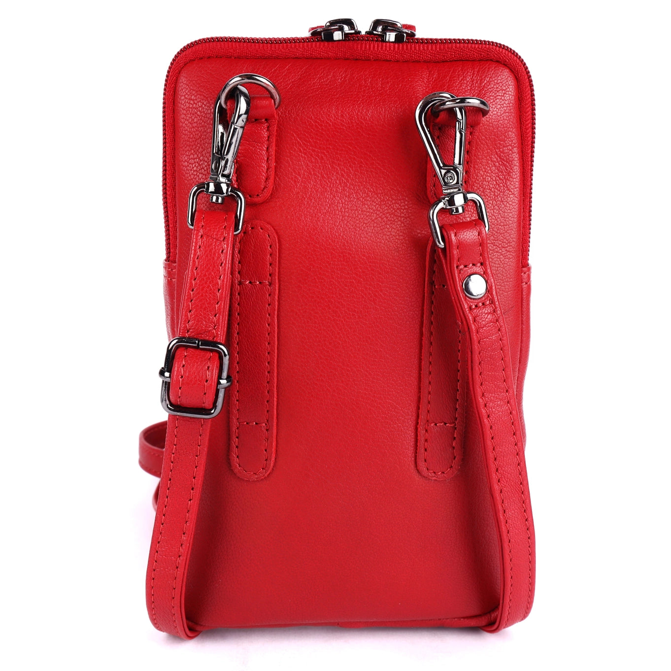Cleo Red Leather Phone Crossbody Bag