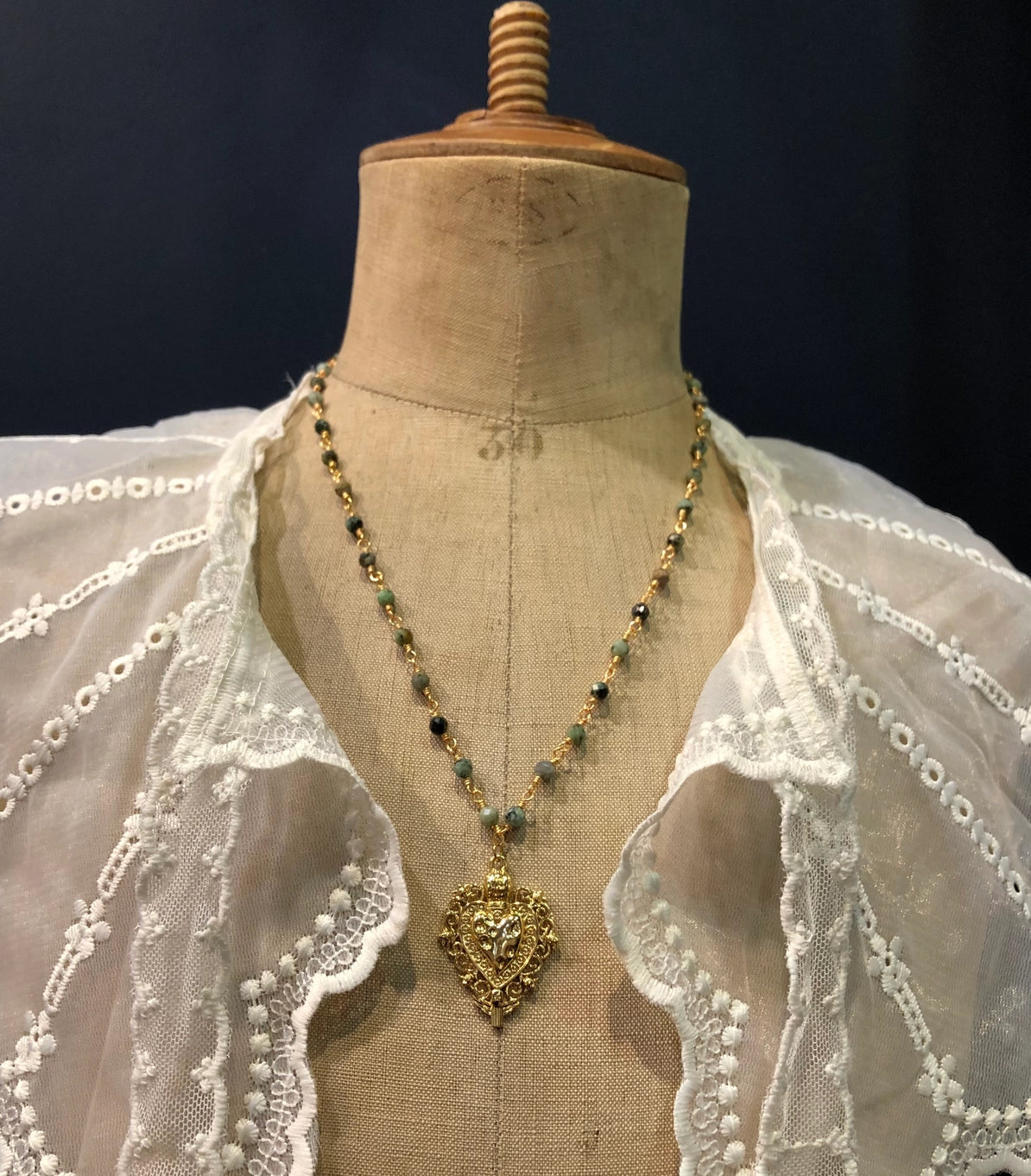 Verona Necklace - Green Stones