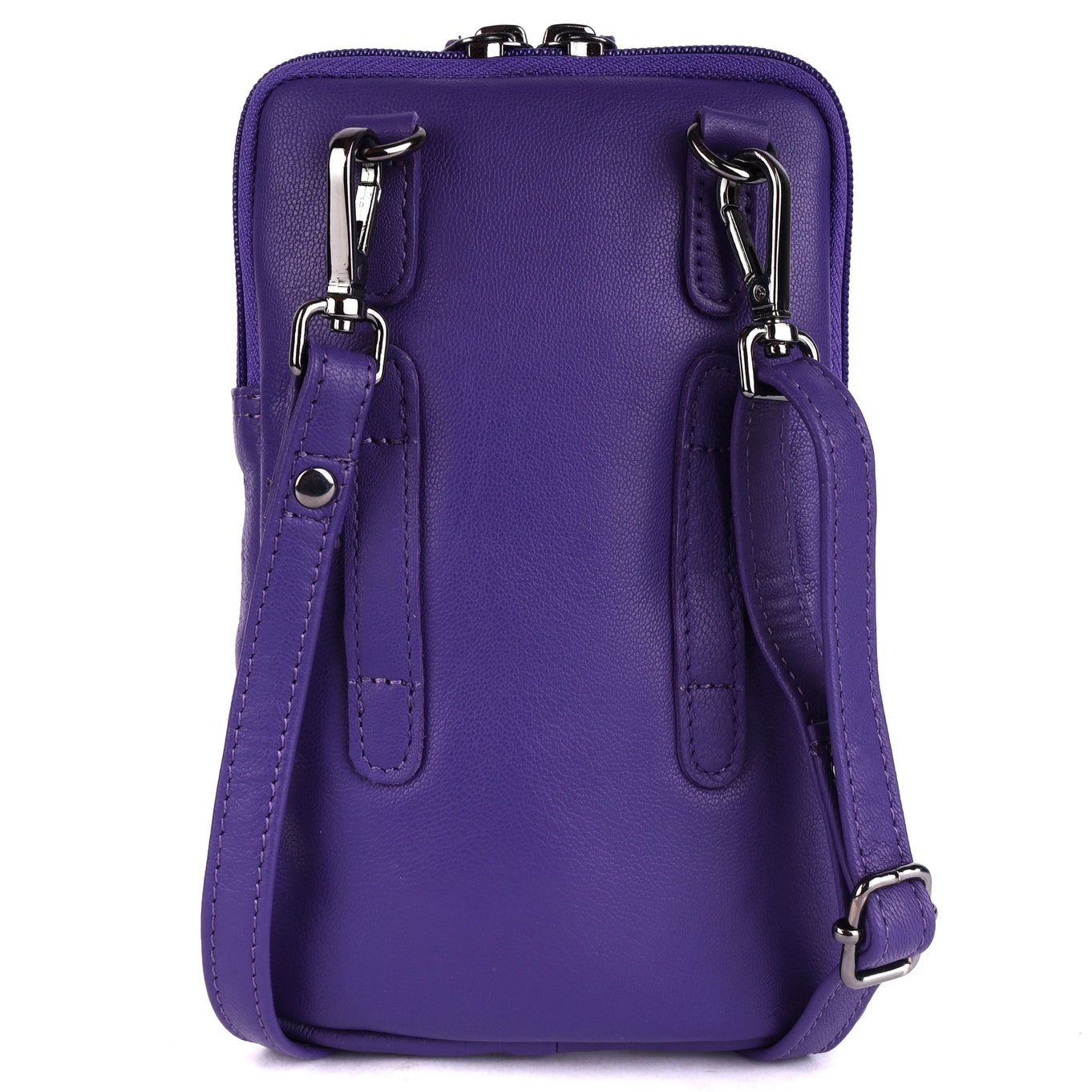 Cleo Purple Leather Phone Crossbody Bag