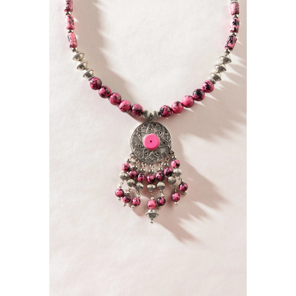 Concho Necklace in Pink