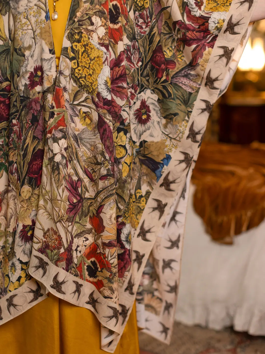 Golden Hour Goddess Duster Kimono w/ Floral Print