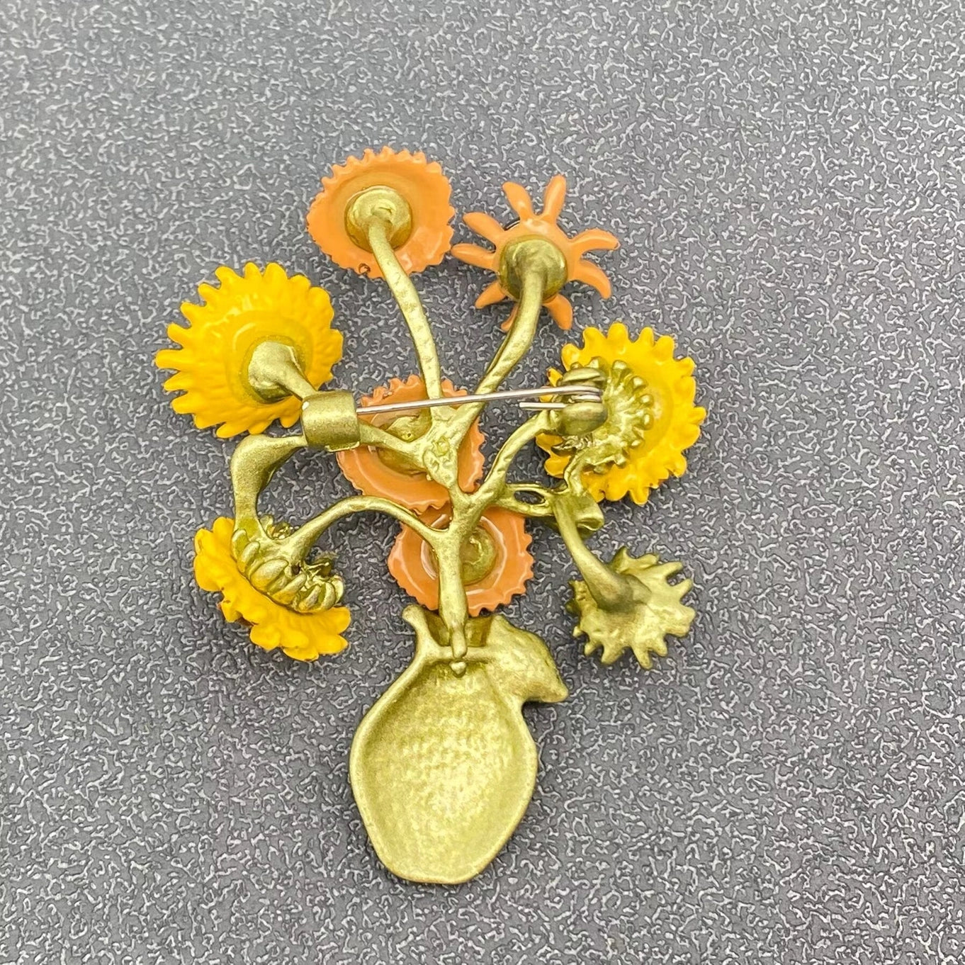 Sunflower Vase Brooch