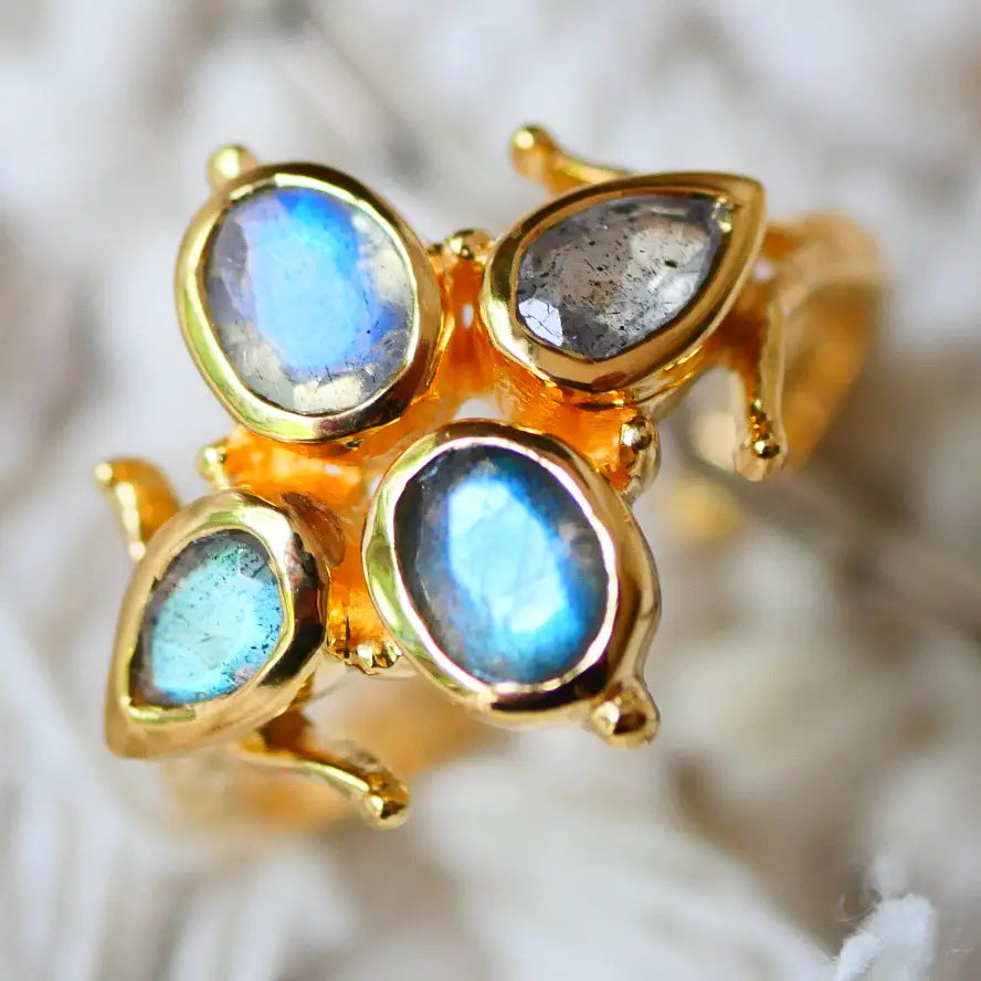 Adjustable Basanti Labradorite Ring