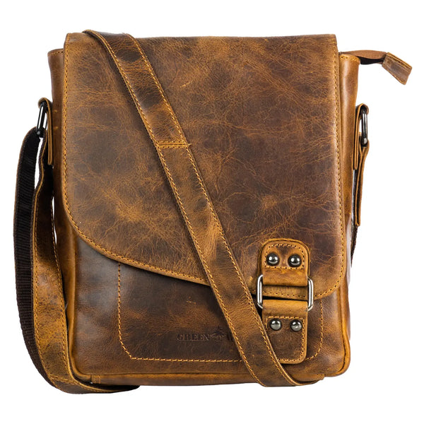 Leather Shoulder Bag Camel - Hobart