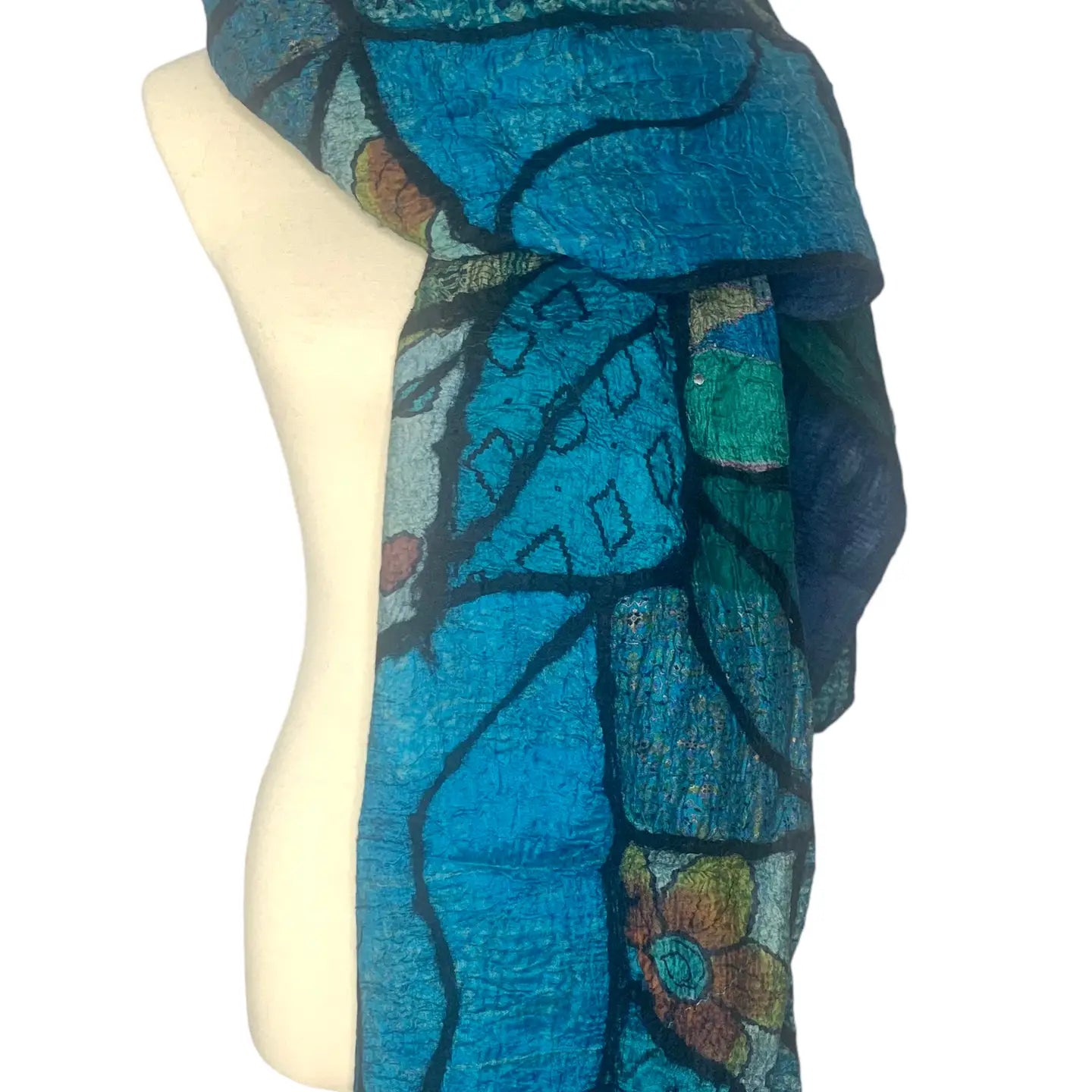 Sari Patchwork Scarf - Blue