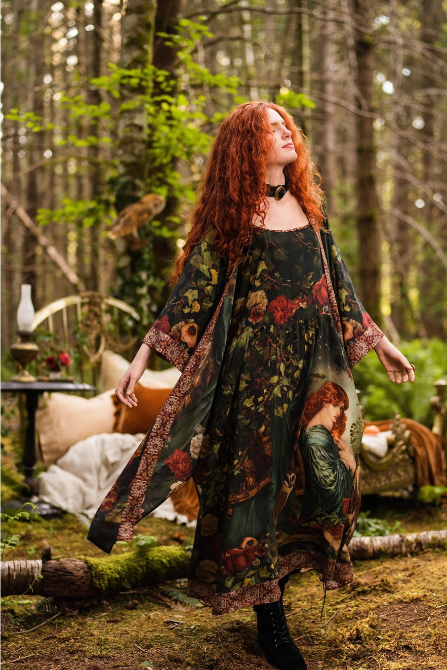 Solstice Bohéme Long Maxi Slip Dress w/ Persephone & Moon